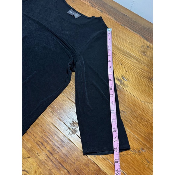 Travelers by Chico's Black 3/4 Sleeve Top Size 1 8/10 Medium - Picture 7 of 11